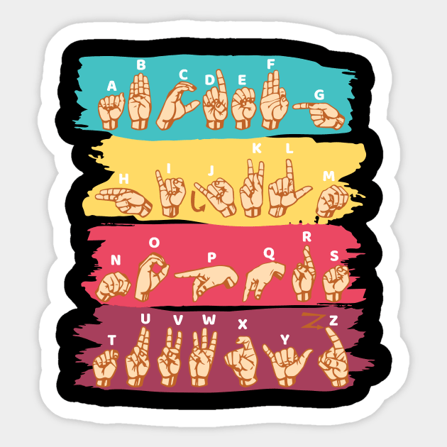 'ASL Alphabet' Cool ASL Sign Language Sticker by ourwackyhome